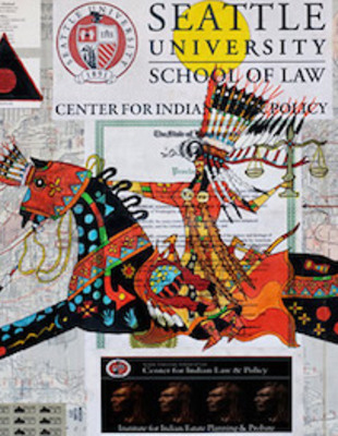 Decorative Seattle U Law/Native American collage for the Center for Indian Law and Policy