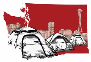 The tents logo for the Homeless Rights Advocacy Project