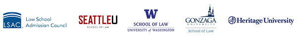 Logos of the Washington Law Schools and Heritage University Collaborative