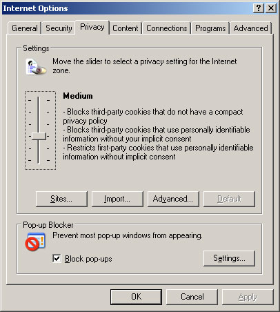 Step 5 screenshot. To reduce Pop-up windows, use Pop-up Blocker. To do this, go to Tools  Internet Options  Privacy and check the 